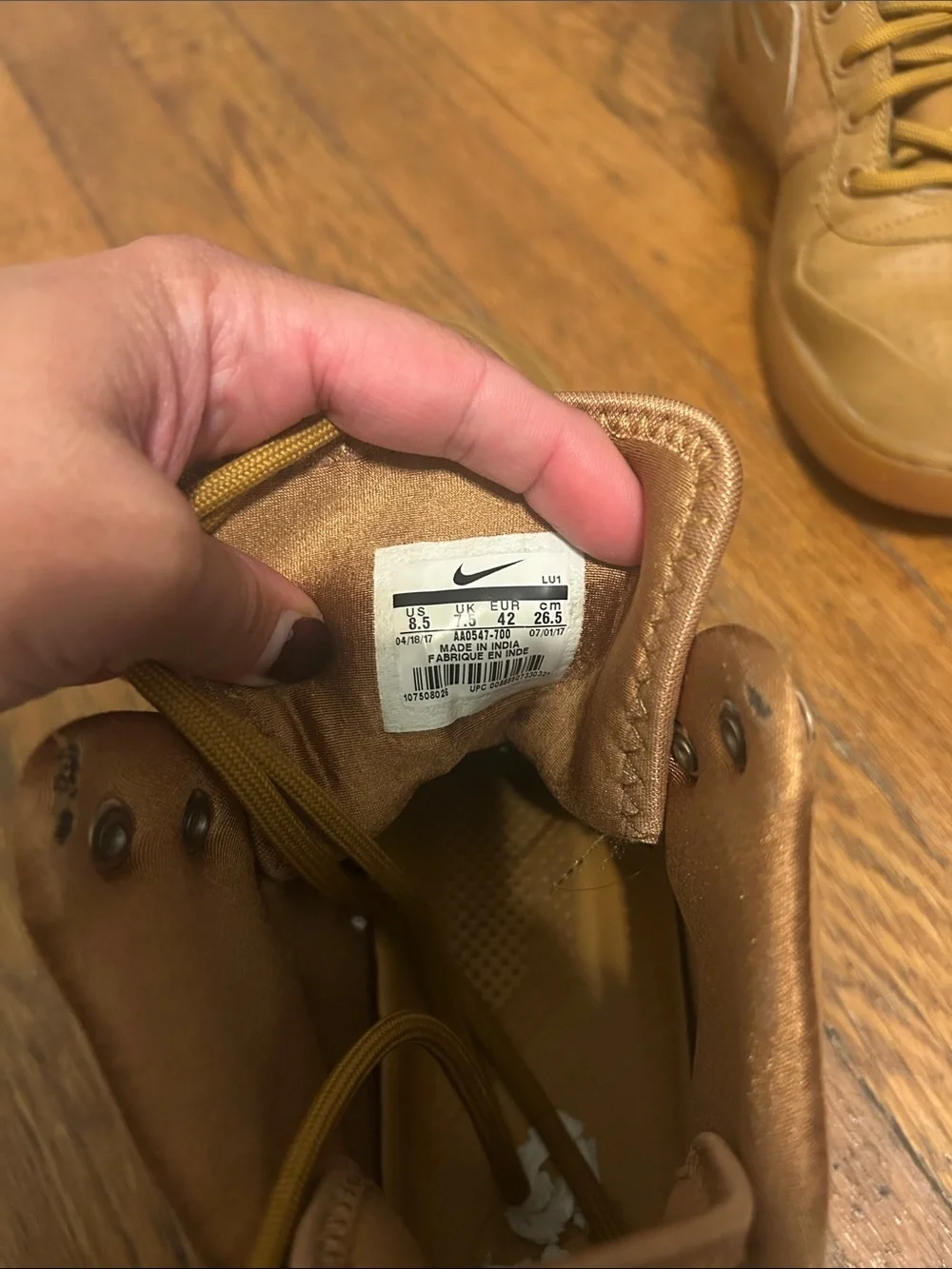Nike Men's High-Top Sneakers in Wheat/Tan